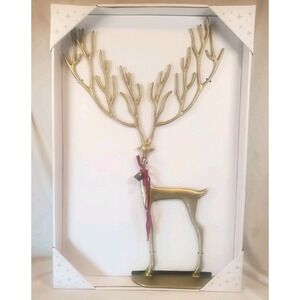 Merry Moments Dramatic Gold Reindeer Large 26" New Aldi Decorative Holiday